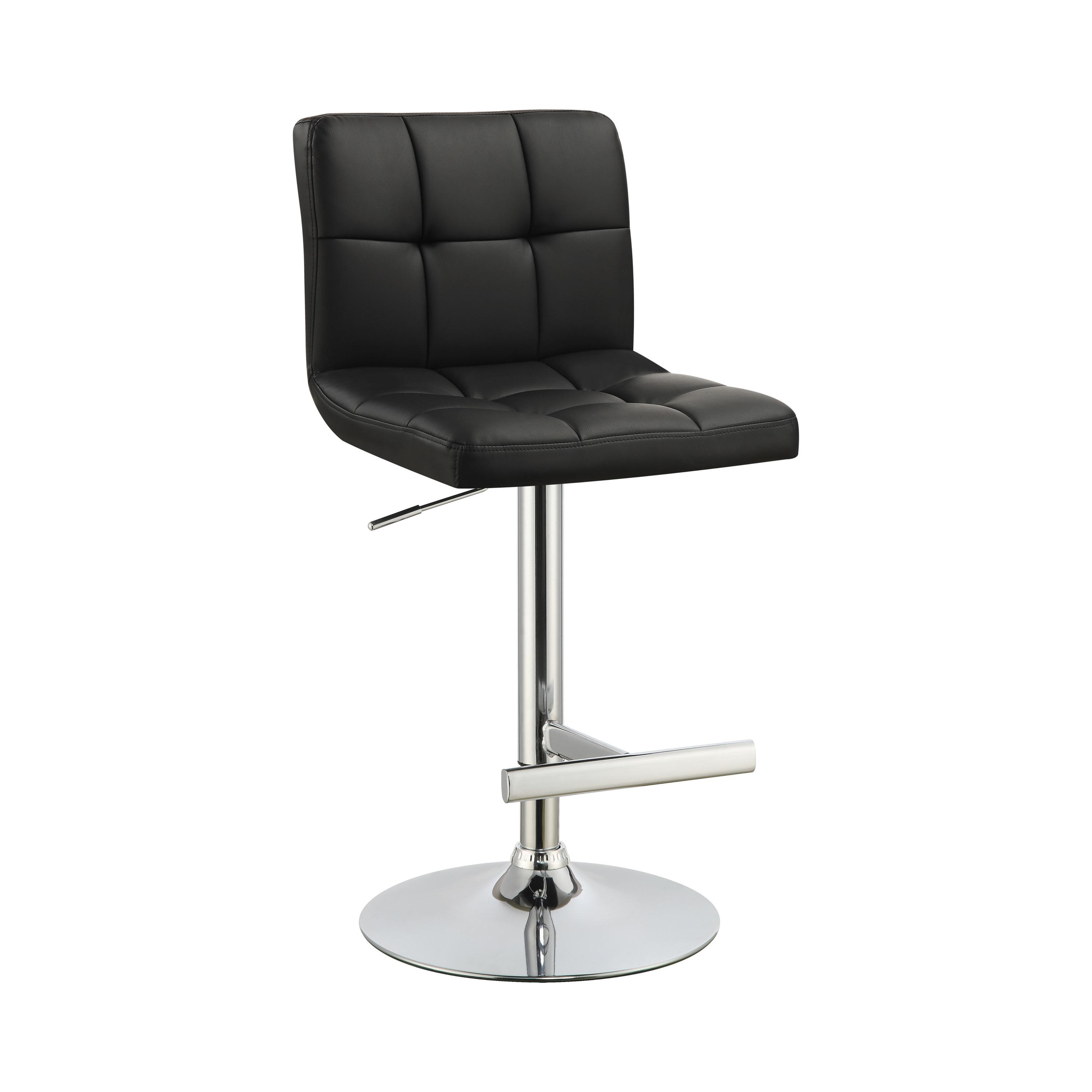 Contemporary Bar Stool Set 102554 102554 in Black Leatherette