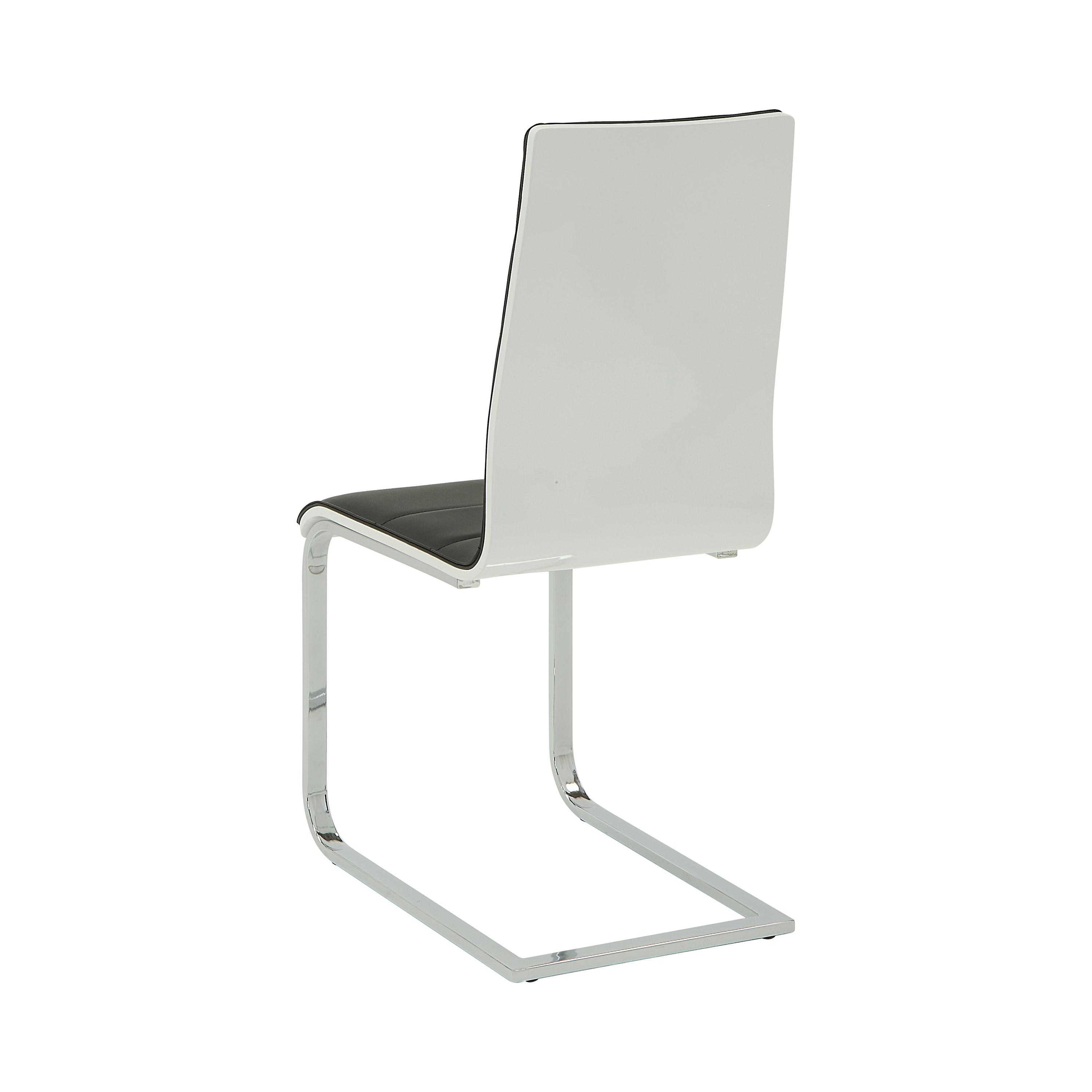 

    
Contemporary Chrome & Black Leatherette Side Chair Set 4pcs Coaster 120948 Carmelo
