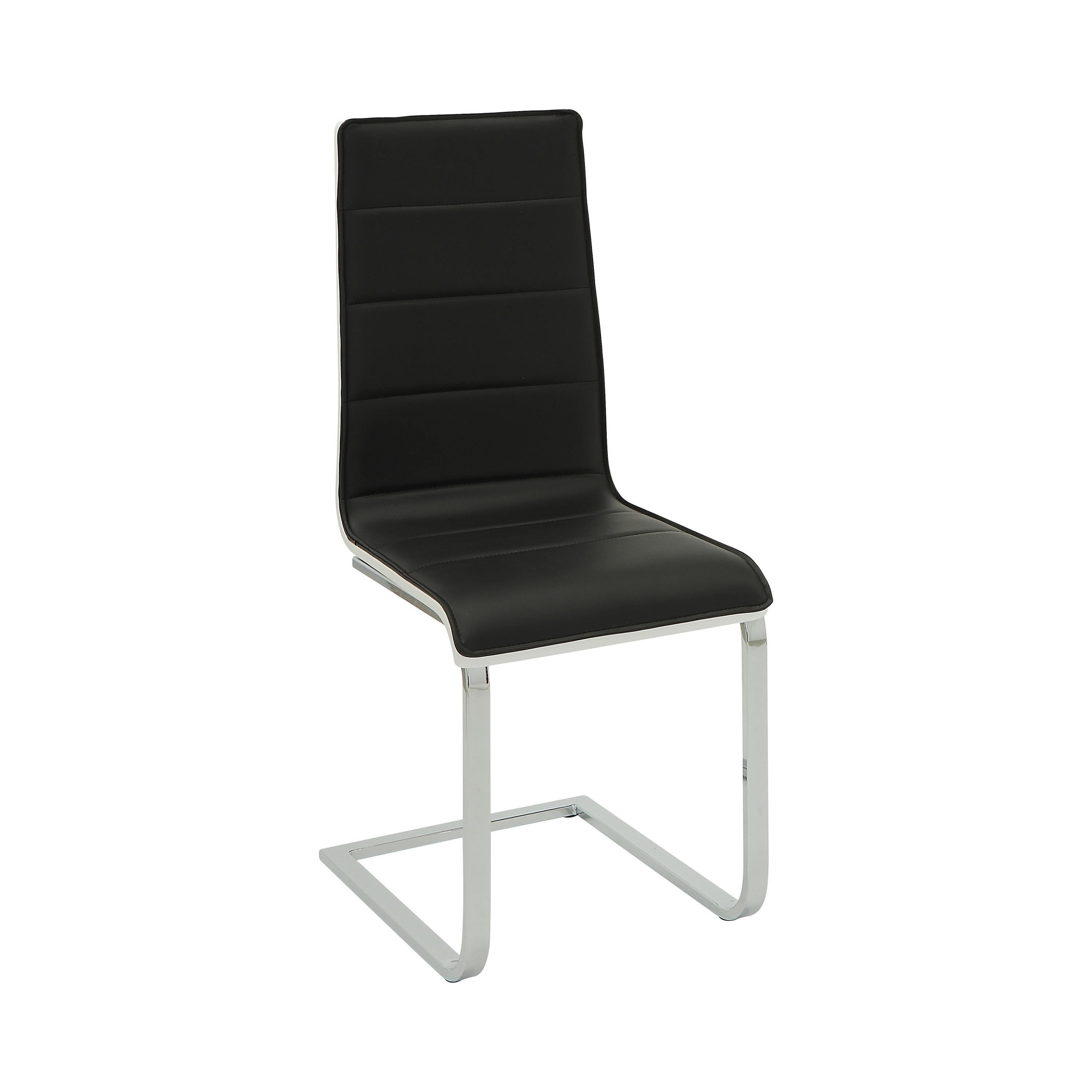 

    
Contemporary Chrome & Black Leatherette Side Chair Set 4pcs Coaster 120948 Carmelo
