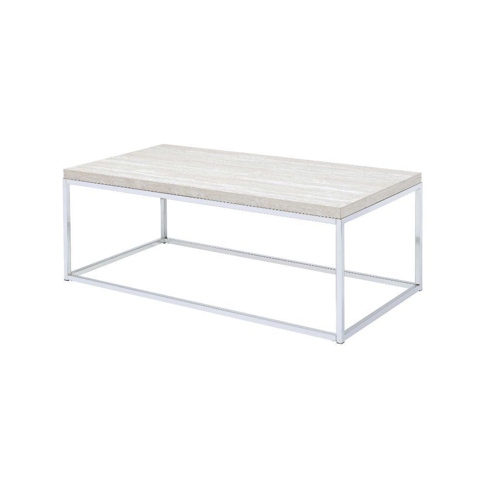 

    
Contemporary Chrome Coffee Table by Acme Snyder 84625

