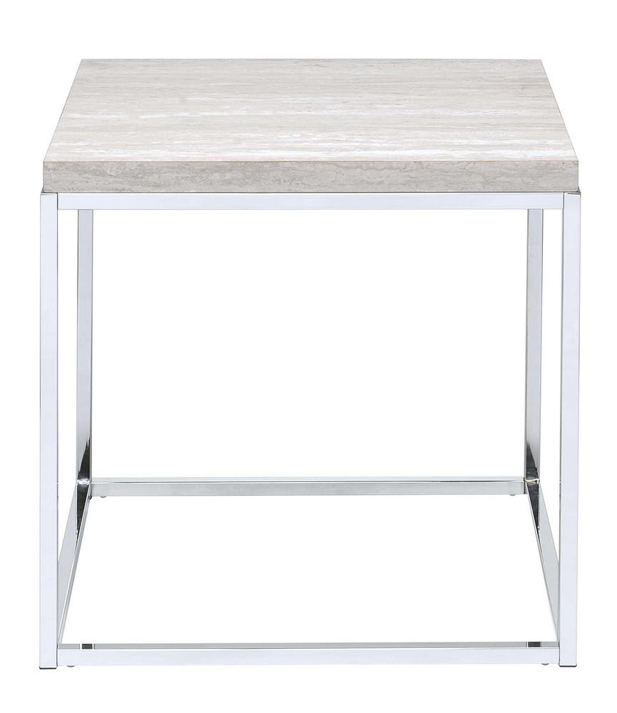 

    
Contemporary Chrome End Table by Acme Snyder 84627
