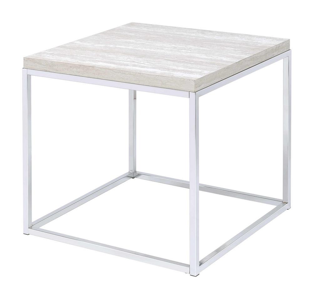 Contemporary, Modern End Table Snyder 84627 in Chrome 