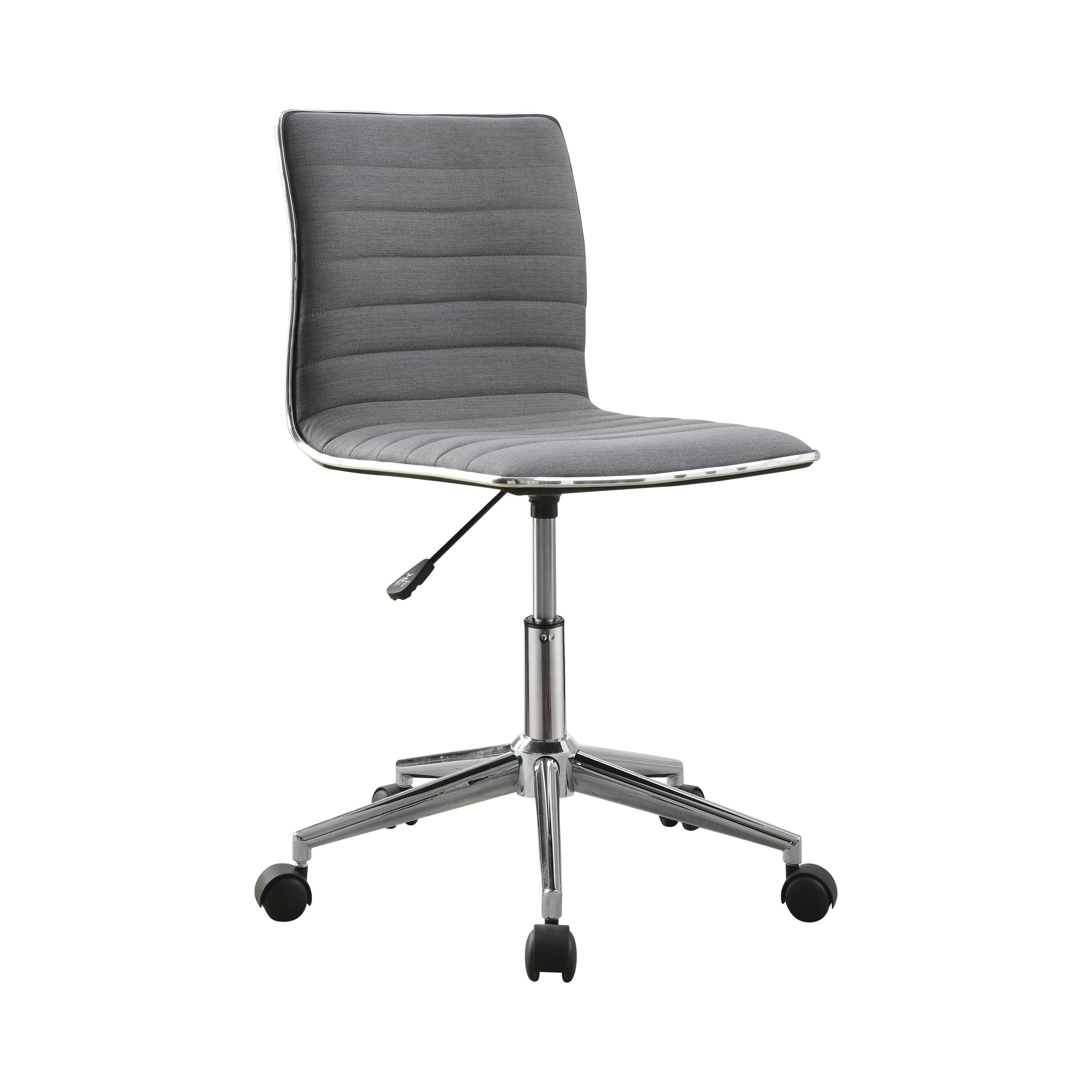 

    
Contemporary Chrome & Gray Fabric Office Chair Coaster 800727
