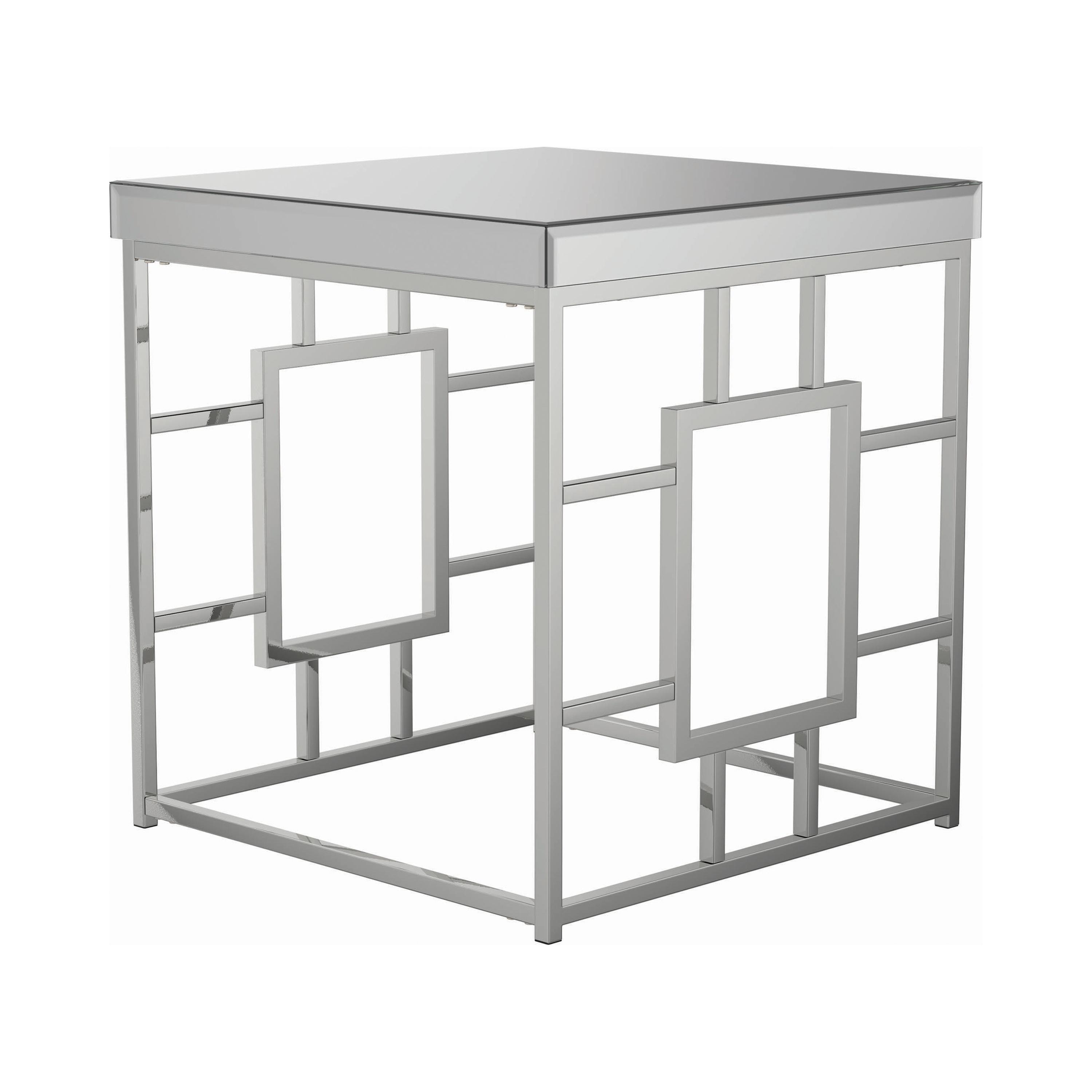 Contemporary End Table 723077 723077 in Chrome 