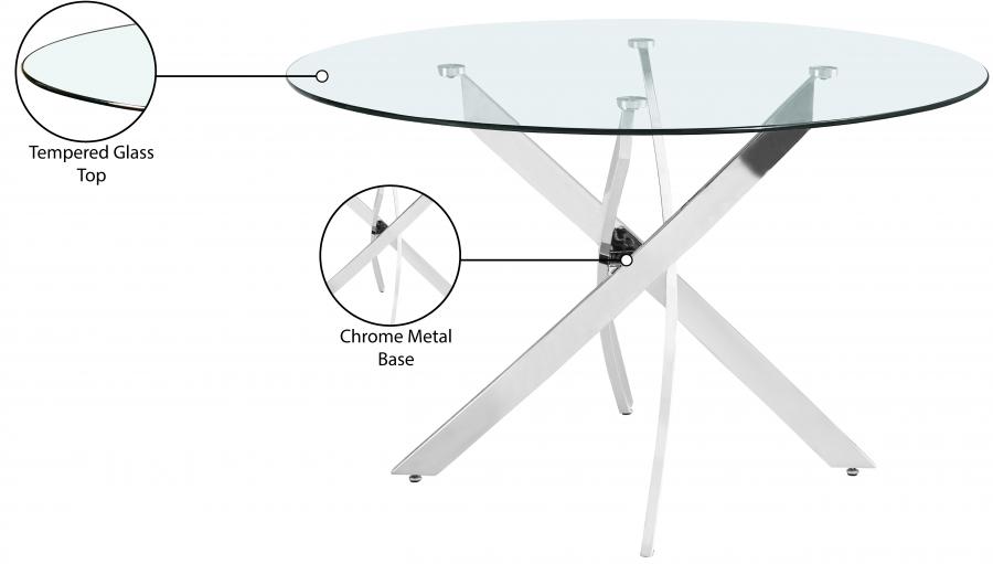 

                    
Meridian Furniture Xander Round Dining Table 985-T-RT Dining Table Chrome  Purchase 
