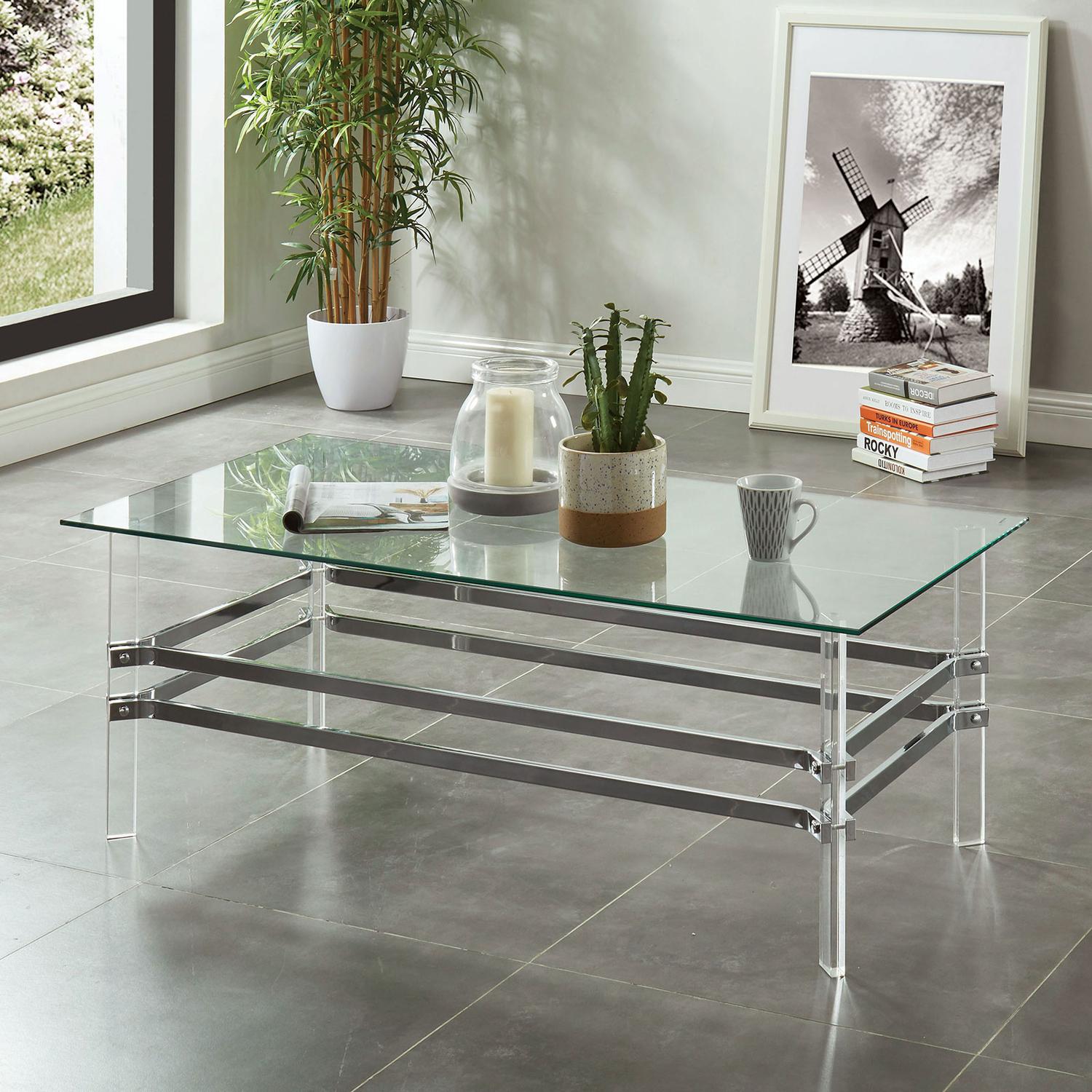 

                    
Furniture of America CM4351C-3PC Trofa Coffee Table and 2 End Tables Chrome  Purchase 
