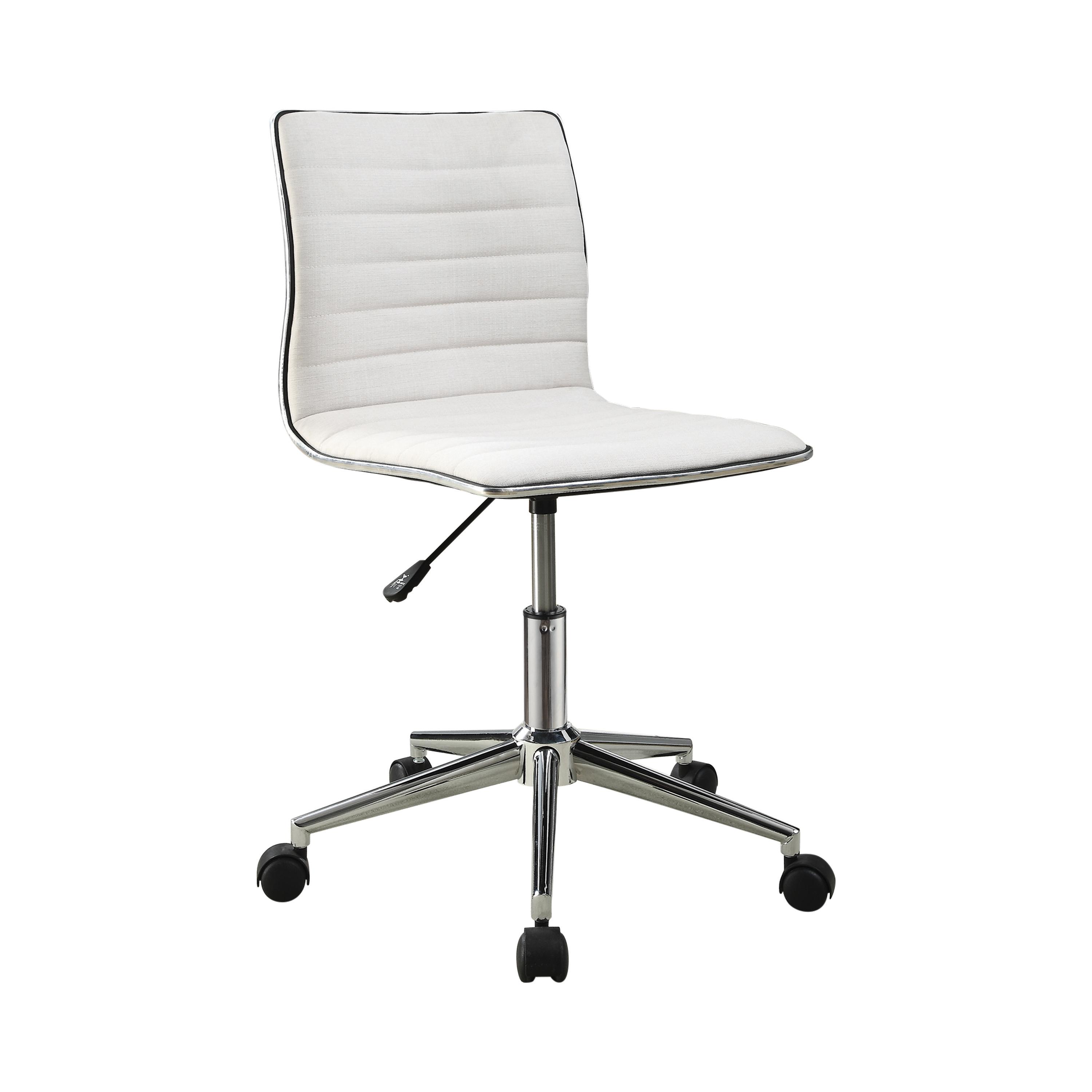 Contemporary Office Chair 800726 800726 in White Fabric