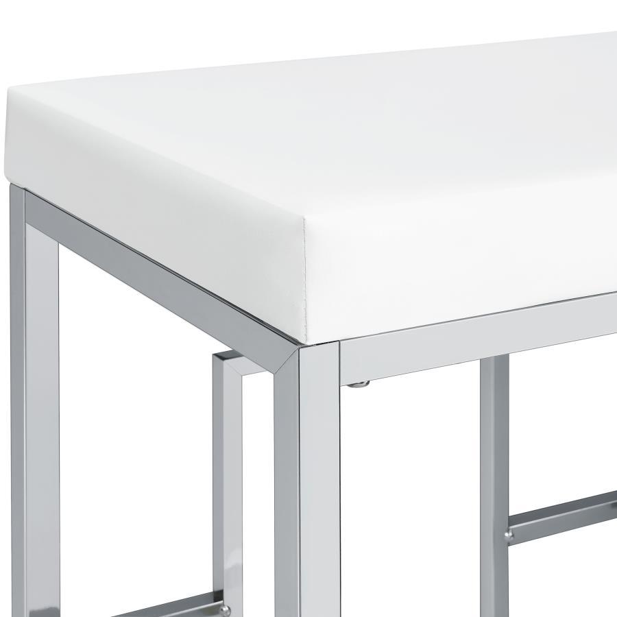 

    
 Photo  Contemporary Chrome/White Metal Counter Height Dining Table Set 5PCS Coaster Jackson 182715
