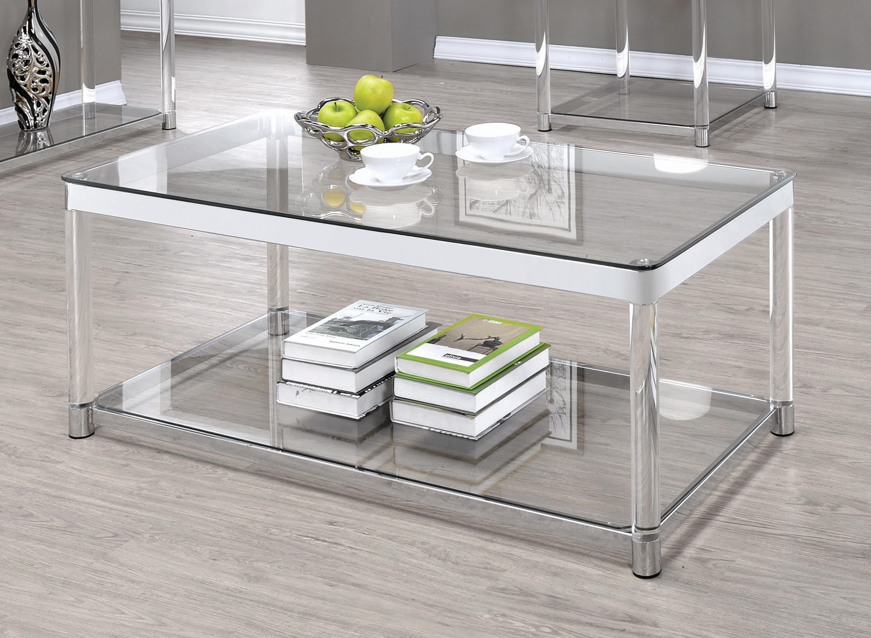 

    
Contemporary Clear Acrylic & Glass Coffee Table Coaster 720748 Claude
