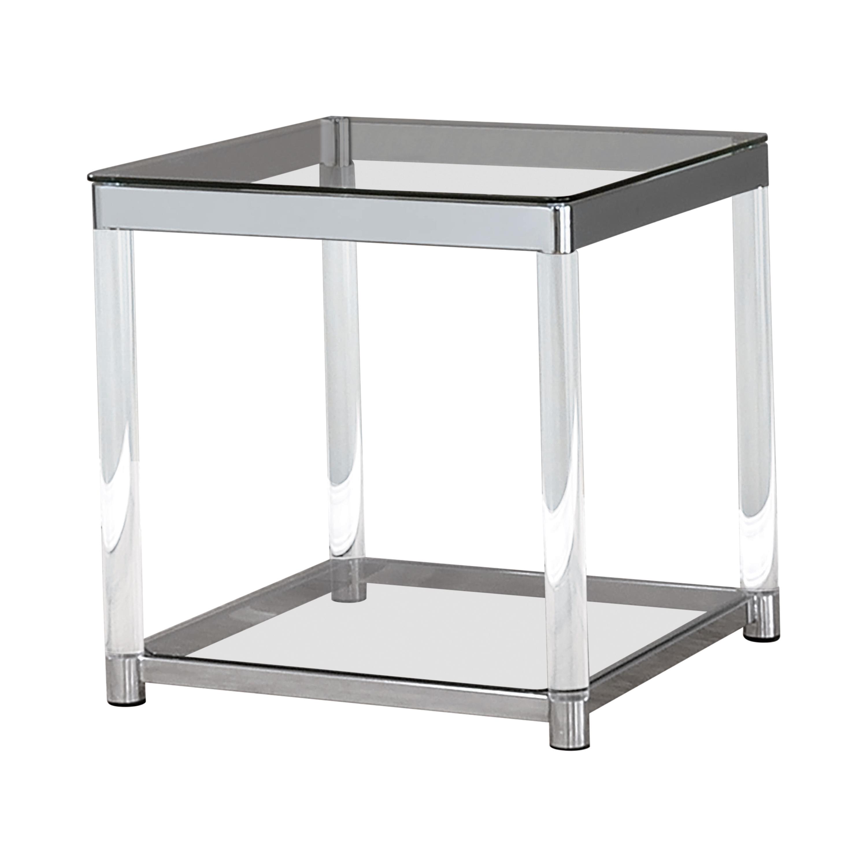 

    
Contemporary Clear Acrylic & Glass End Table Coaster 720747 Claude
