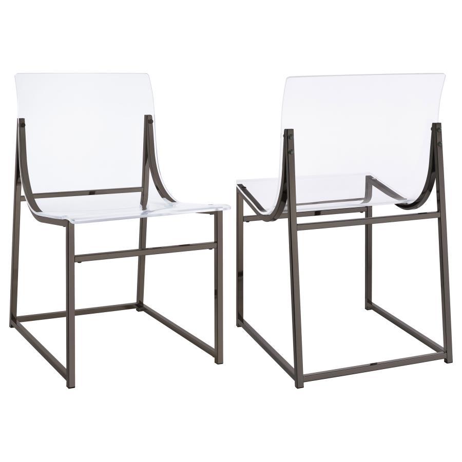 Contemporary, Modern Side Chair Set Adino Side Chair Set 2PCS 121142-2PCS 121142-2PCS in Clear, Black 