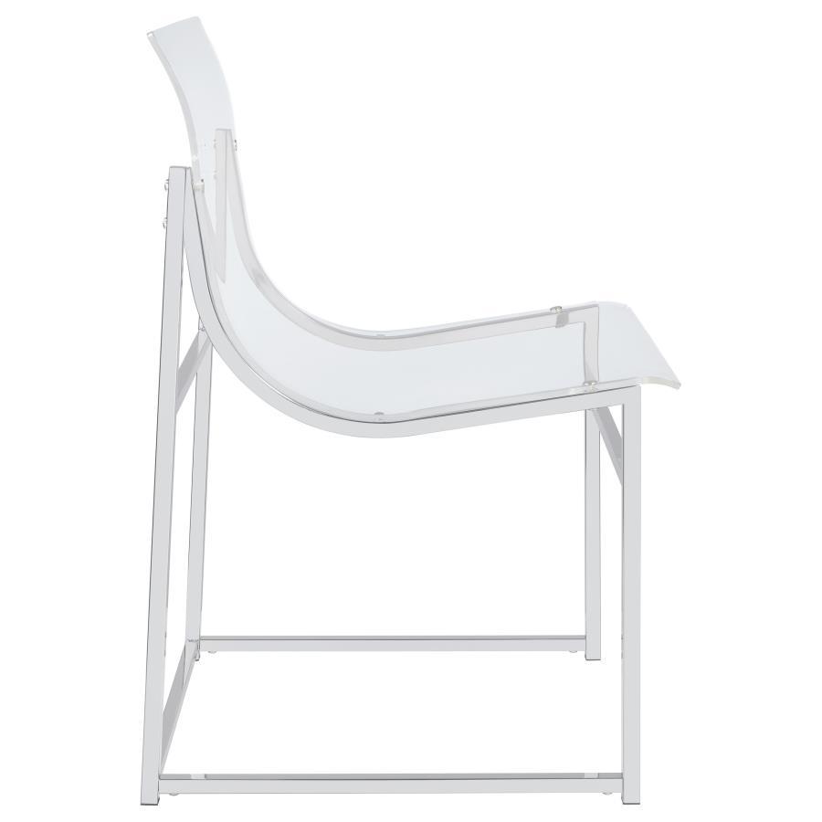 

    
 Shop  Contemporary Clear Acrylic Side Chair Set 2PCS Coaster Adino 121182
