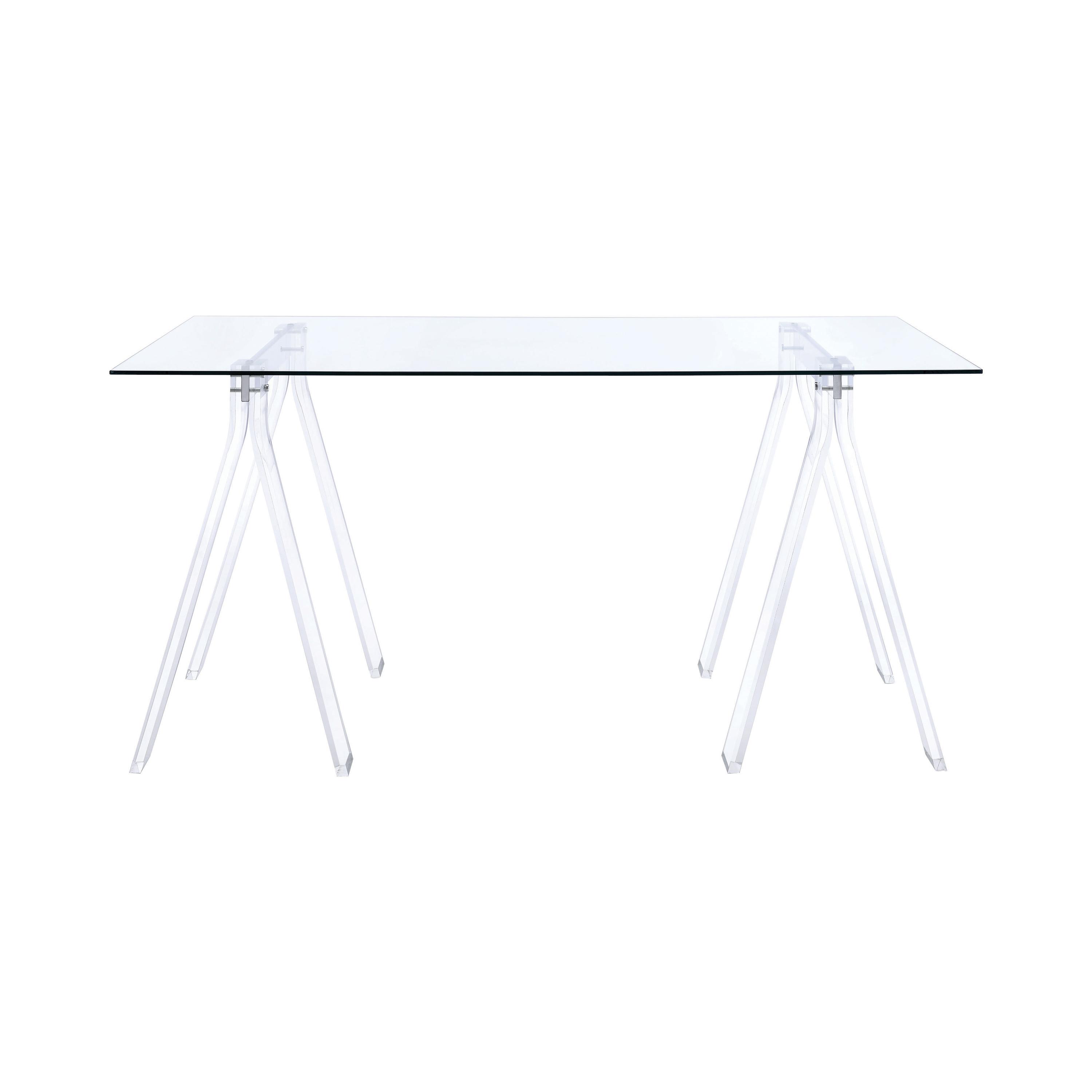 

    
Contemporary Clear Acrylic & Tempered Glass Writing Desk Set 3pcs Coaster 801535-S3 Amaturo
