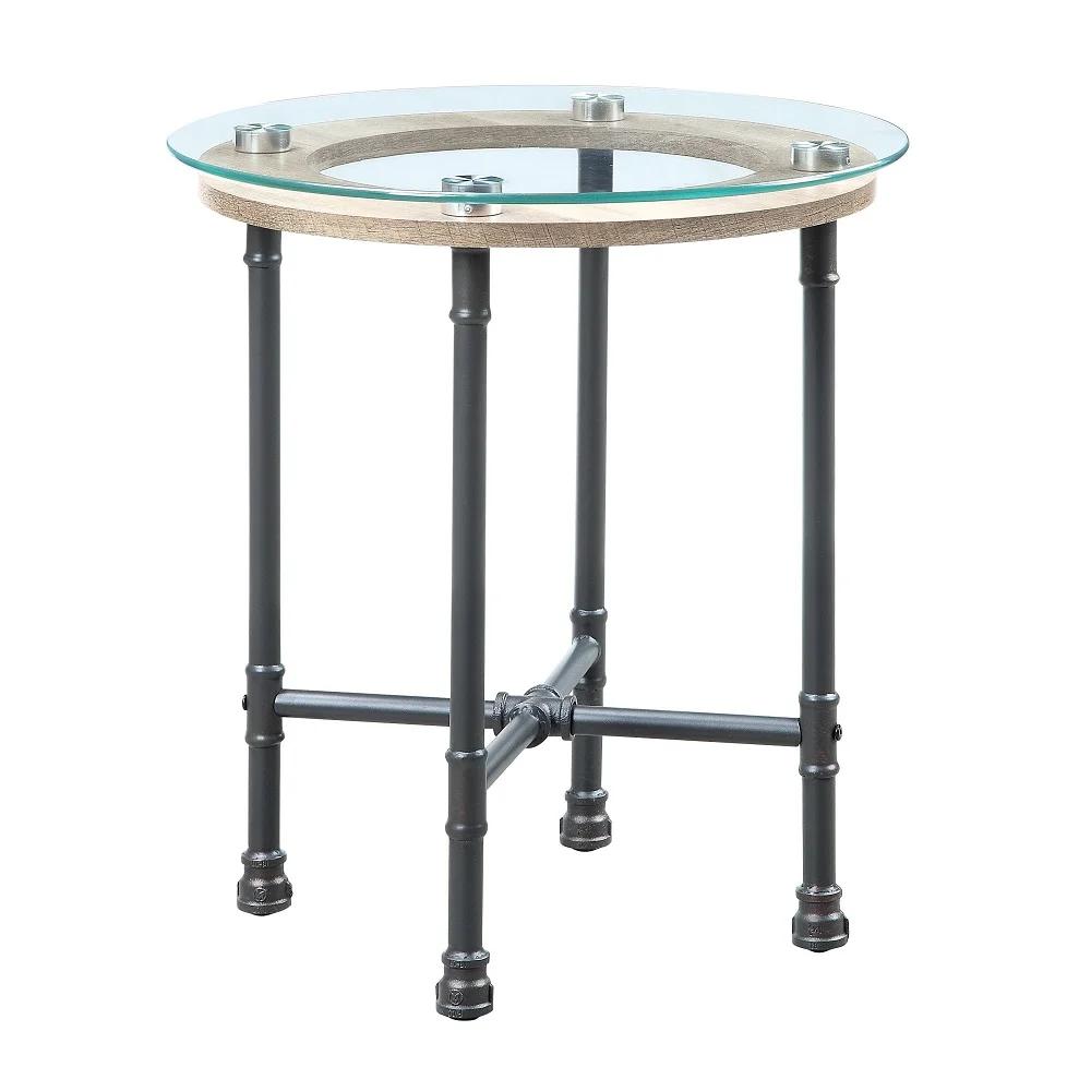 

    
Contemporary Clear Glass & Sandy Gray End Table by Acme Brantley LV00436
