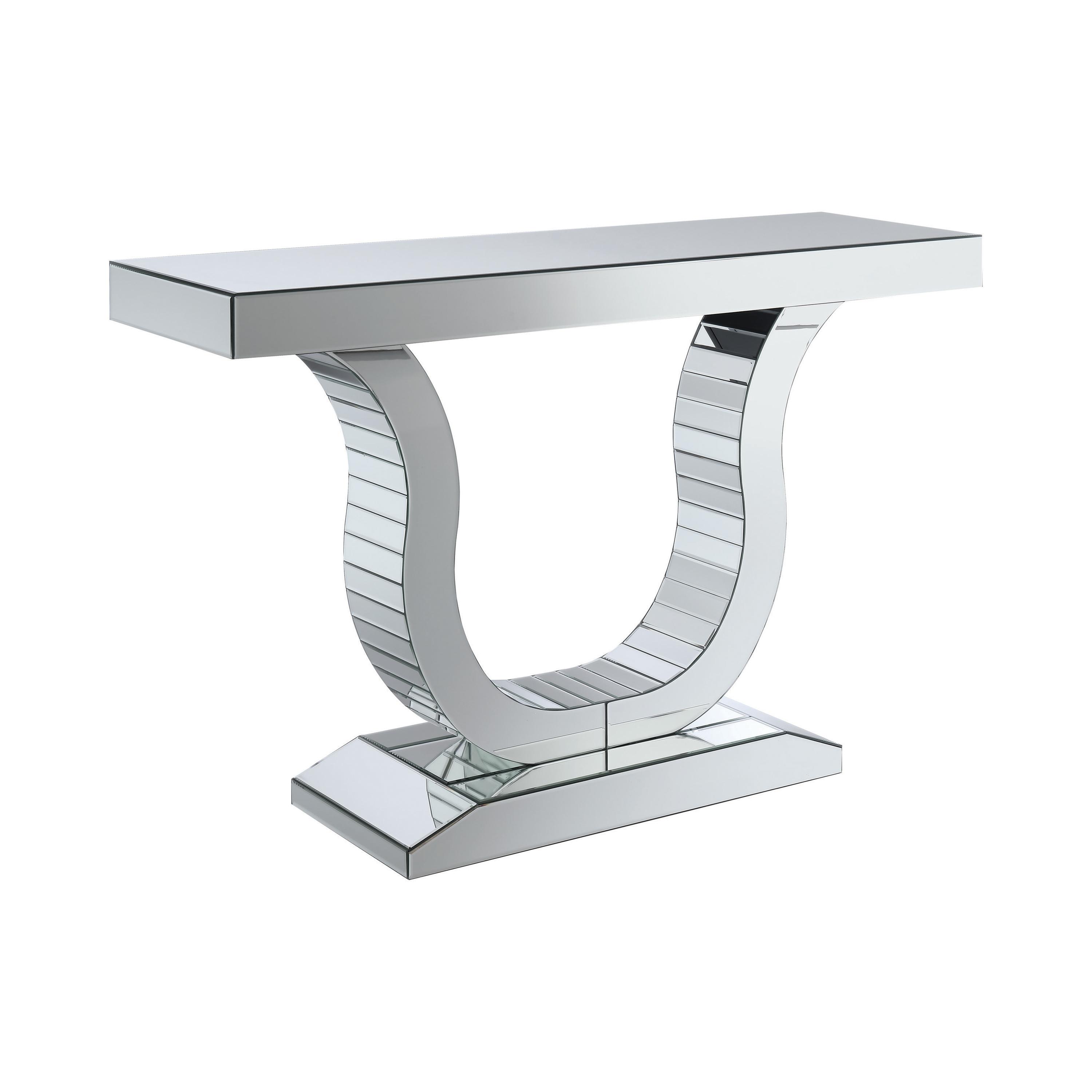 

    
Contemporary Clear Mirror Console Table Coaster 930010
