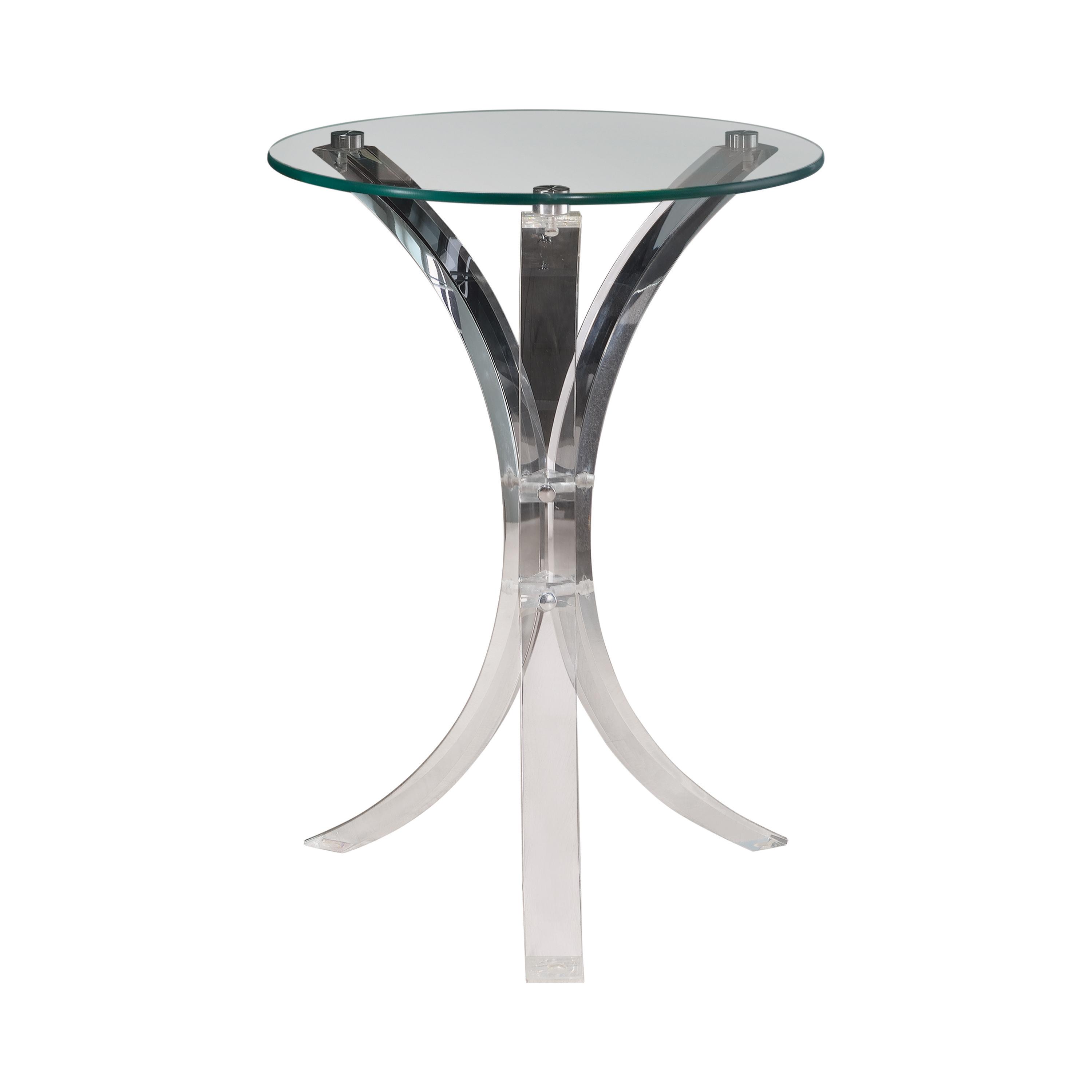 Contemporary Accent Table 900490 900490 in Clear 