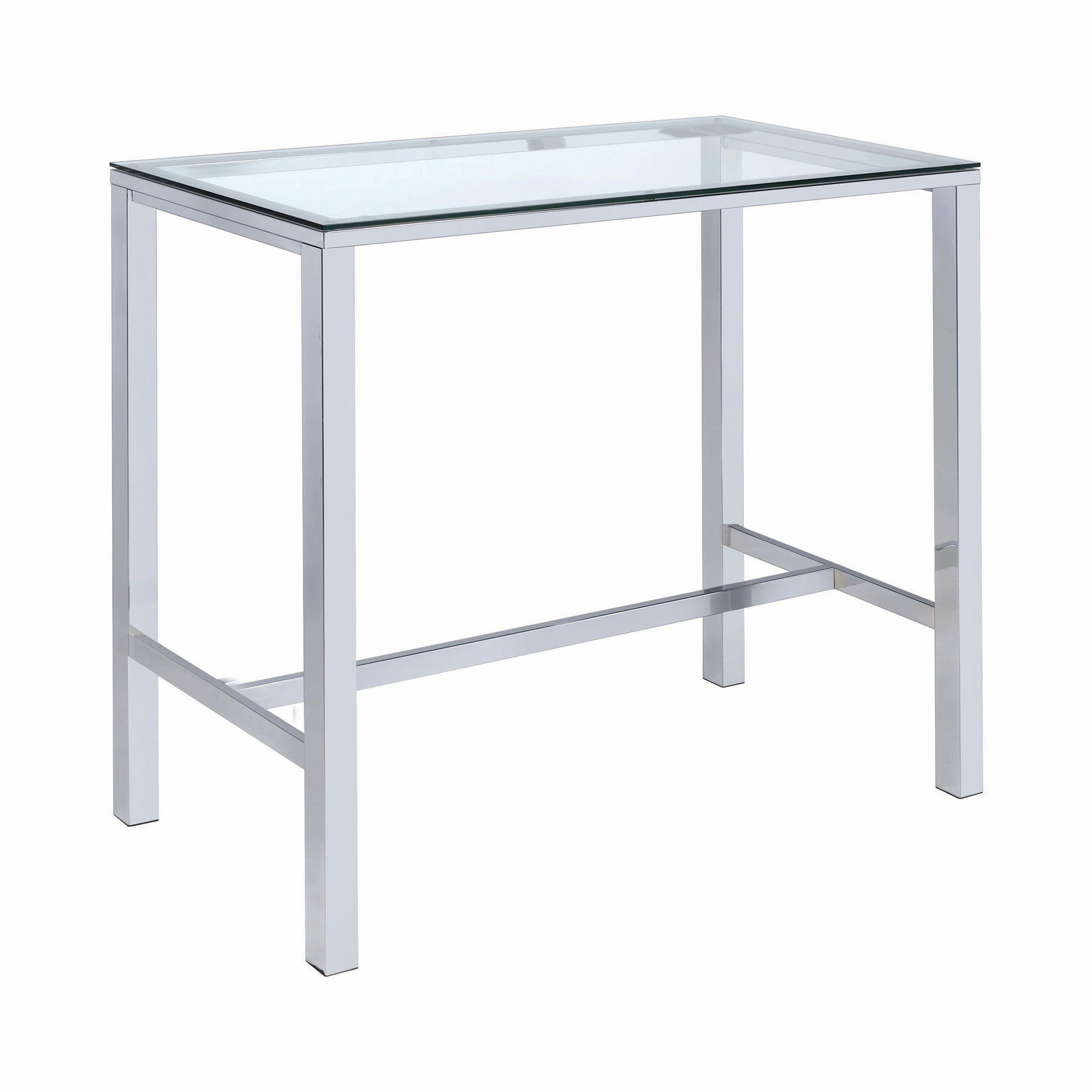 

    
Contemporary Clear Tempered Glass & Chrome Metal Bar Table Coaster 104873
