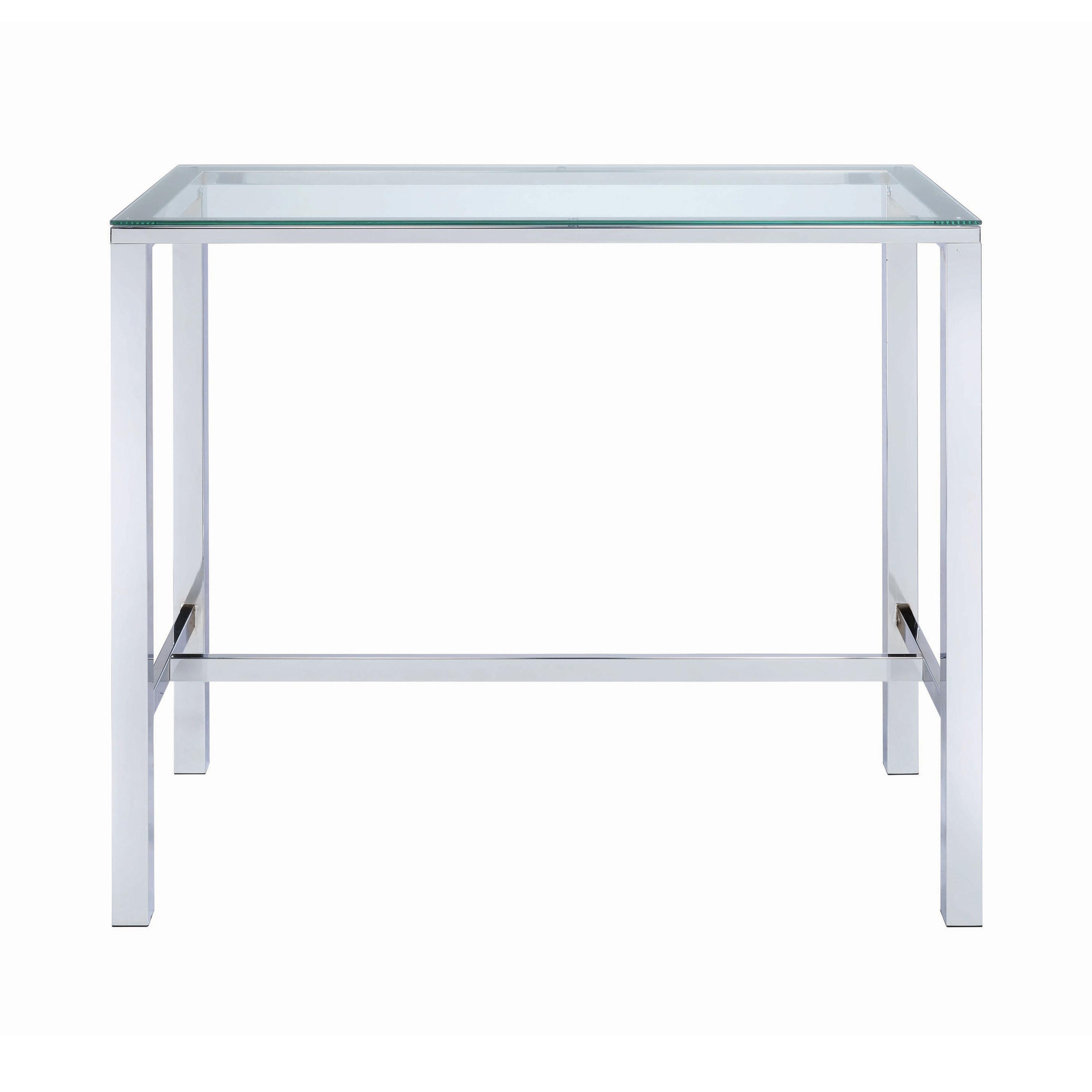Contemporary Bar Table 104873 104873 in Chrome, Clear 