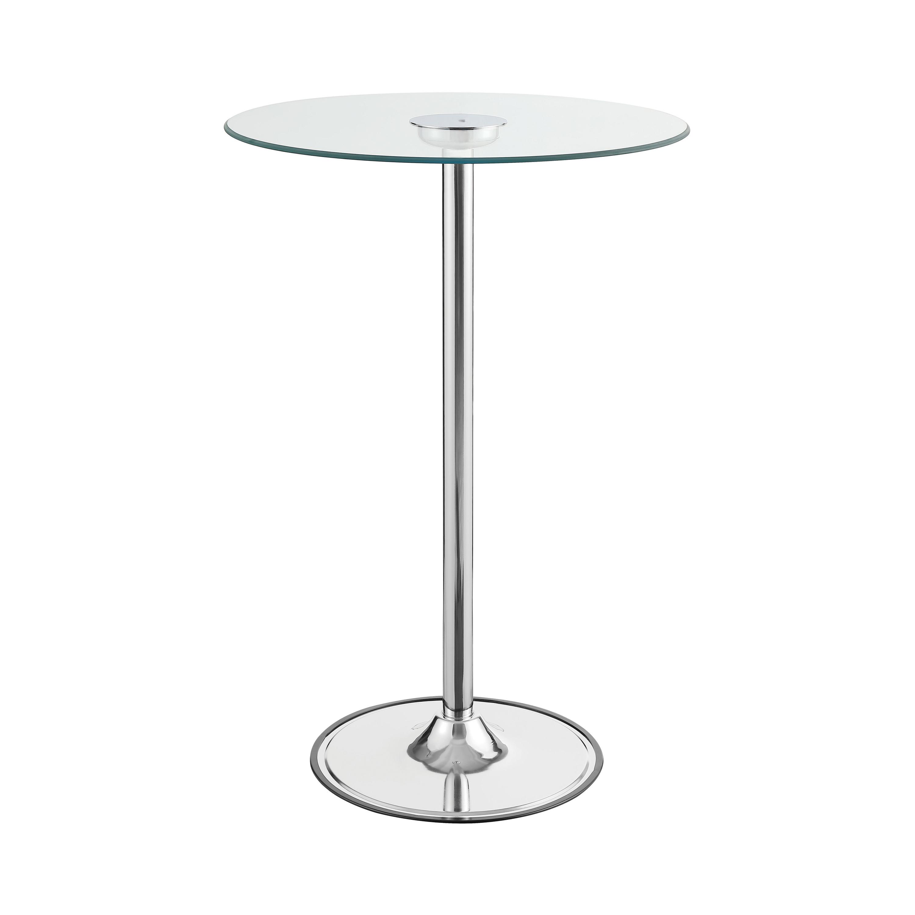 Contemporary Bar Table 122400 122400 in Chrome, Clear 