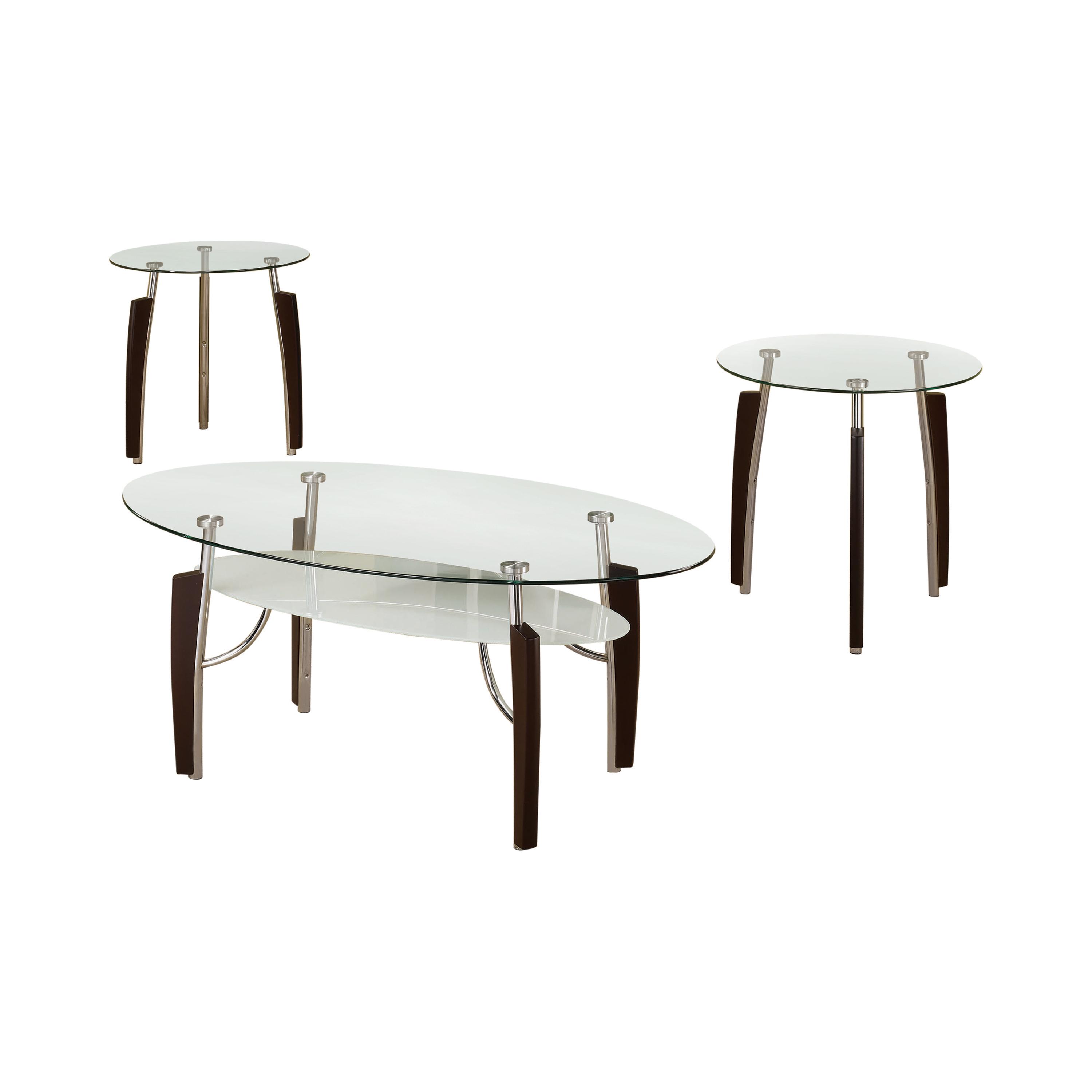 

    
Contemporary Clear Tempered Glass Coffee Table Set 3pcs Coaster 701558
