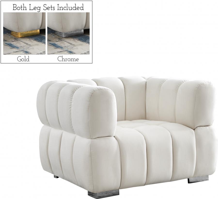

    
Contemporary Cream Engineered Wood Chair Meridian Furniture Gwen 670Cream-C
