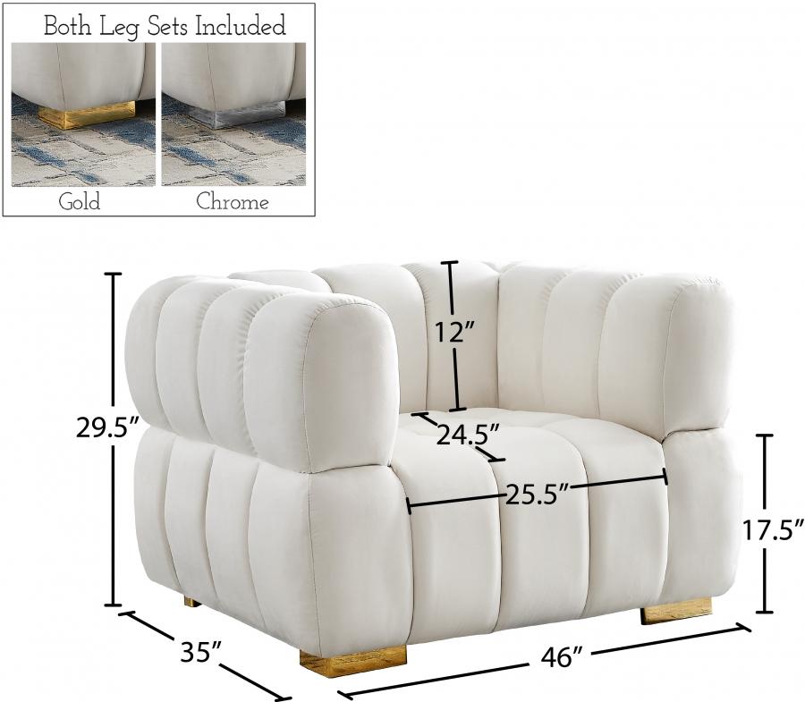 

    
 Shop  Contemporary Cream Engineered Wood Chair Meridian Furniture Gwen 670Cream-C

