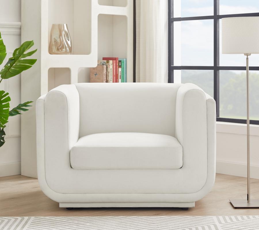 

    
Contemporary Cream Engineered Wood Chair Meridian Furniture Kimora 151Cream-C
