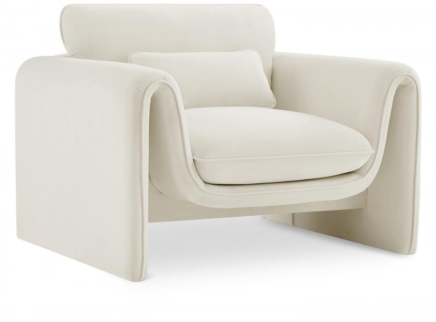 Contemporary Chair Sloan Chair 199Cream-C 199Cream-L in Cream Soft Velvet