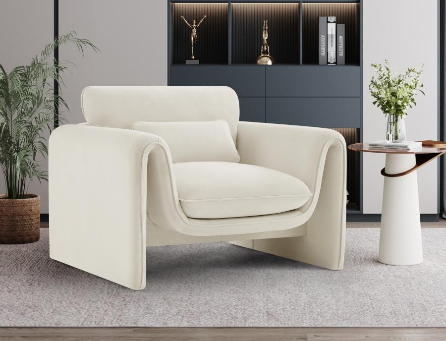 

    
Contemporary Cream Engineered Wood Chair Meridian Furniture Sloan 199Cream-C
