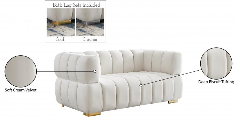

        
Meridian Furniture Gwen Living Room Set 2PCS 670Cream-S-2PCS Living Room Set Cream Soft Velvet 57575568758757
