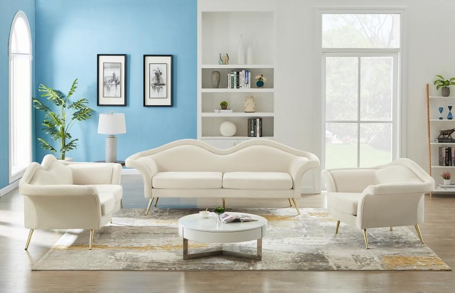 

    
Contemporary Cream Engineered Wood Living Room Set 3PCS Meridian Furniture Lips 607Cream-S-3PCS
