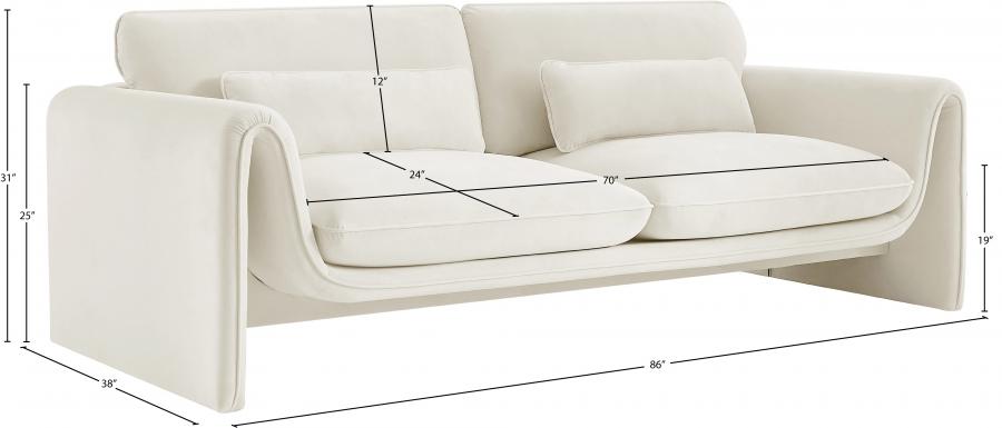 

    
 Shop  Contemporary Cream Engineered Wood Living Room Set 3PCS Meridian Furniture Sloan 199Cream-S-3PCS
