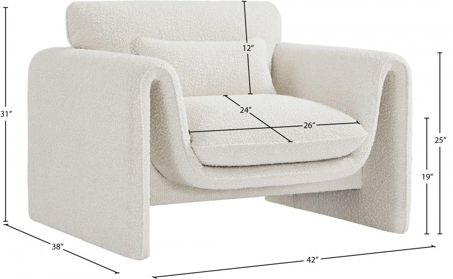 

    
198Cream-S-3PCS Meridian Furniture Living Room Set
