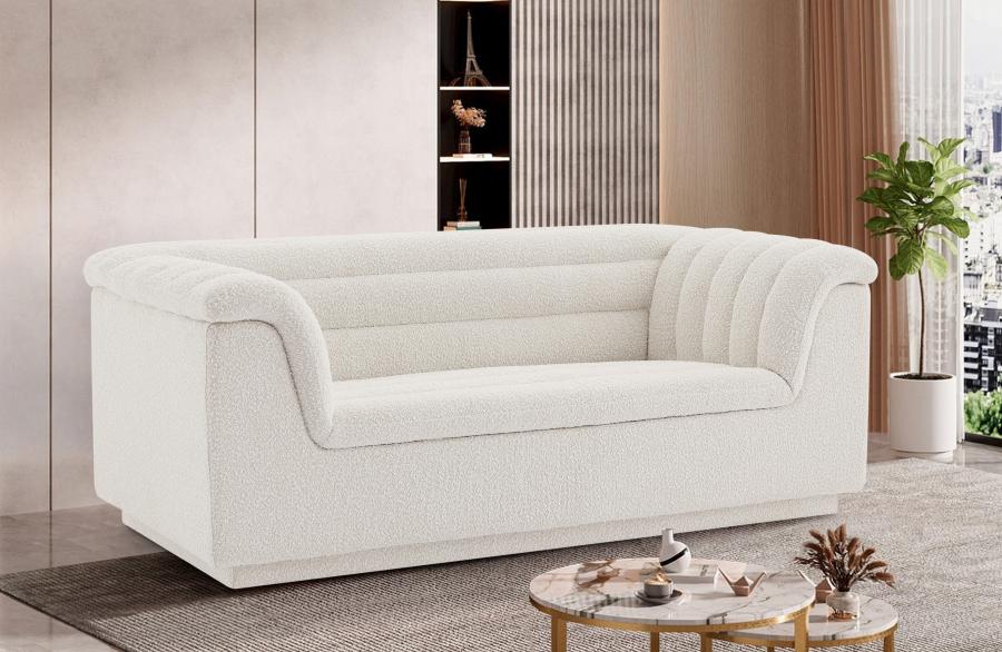 

    
Contemporary Cream Engineered Wood Loveseat Meridian Furniture Cascade 191Cream-L
