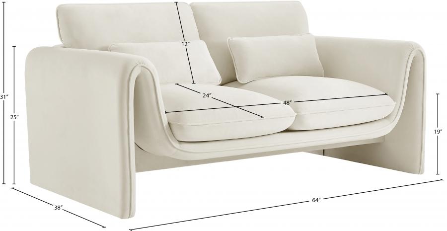 

    
199Cream-L Contemporary Cream Engineered Wood Loveseat Meridian Furniture Sloan 199Cream-L
