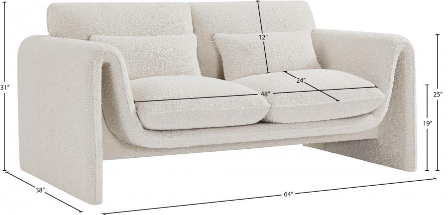 

    
198Cream-L Contemporary Cream Engineered Wood Loveseat Meridian Furniture Stylus 198Cream-L
