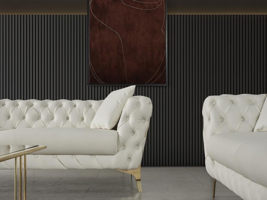 

    
 Shop  Contemporary Cream Engineered Wood Sofa Meridian Furniture Aurora 682Cream-S
