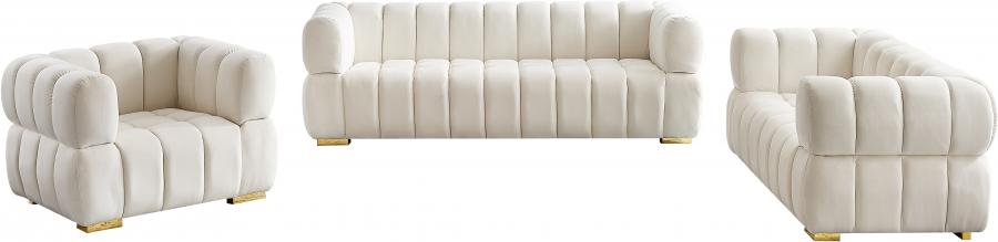 

    
Contemporary Cream Engineered Wood Sofa Meridian Furniture Gwen 670Cream-S
