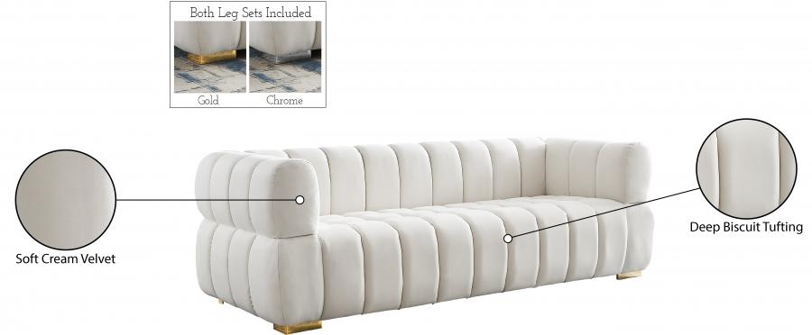 

    
 Shop  Contemporary Cream Engineered Wood Sofa Meridian Furniture Gwen 670Cream-S
