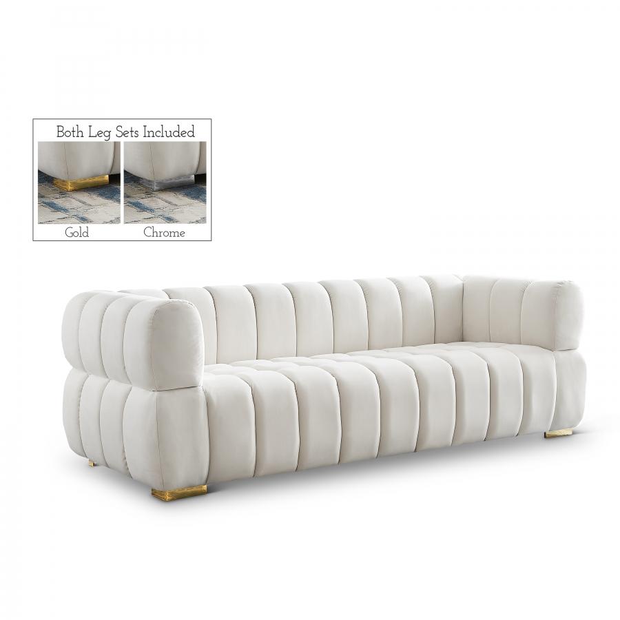 

    
Contemporary Cream Engineered Wood Sofa Meridian Furniture Gwen 670Cream-S
