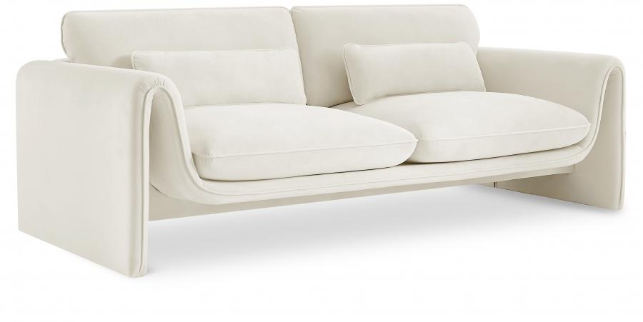 Contemporary Sofa Sloan Sofa 199Cream-S 199Cream-S in Cream Soft Velvet