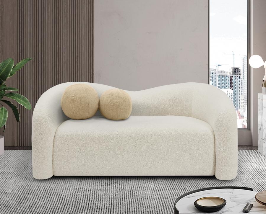 

    
Contemporary Cream Eucalyptus Wood Loveseat Meridian Furniture Kali 186Cream-L

