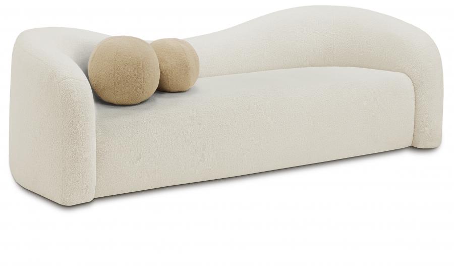 

    
Contemporary Cream Eucalyptus Wood Sofa Meridian Furniture Kali 186Cream-S

