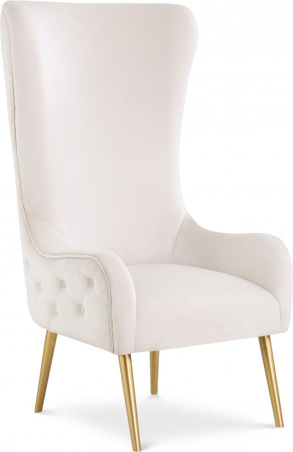 

    
Contemporary Cream Metal/Velvet Accent Chair Meridian Furniture Alexander 536Cream
