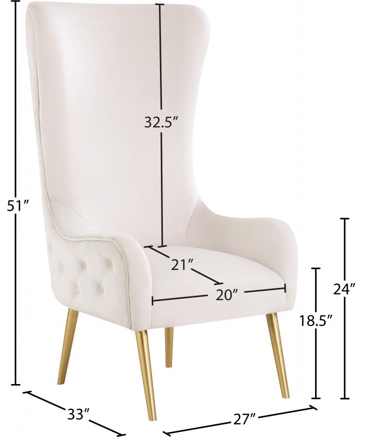 

    
536Cream Contemporary Cream Metal/Velvet Accent Chair Meridian Furniture Alexander 536Cream
