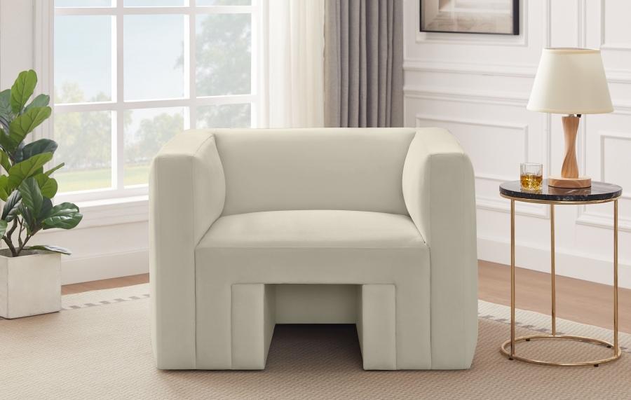

    
Contemporary Cream Solid Wood Chair Meridian Furniture Henson 665Cream-C
