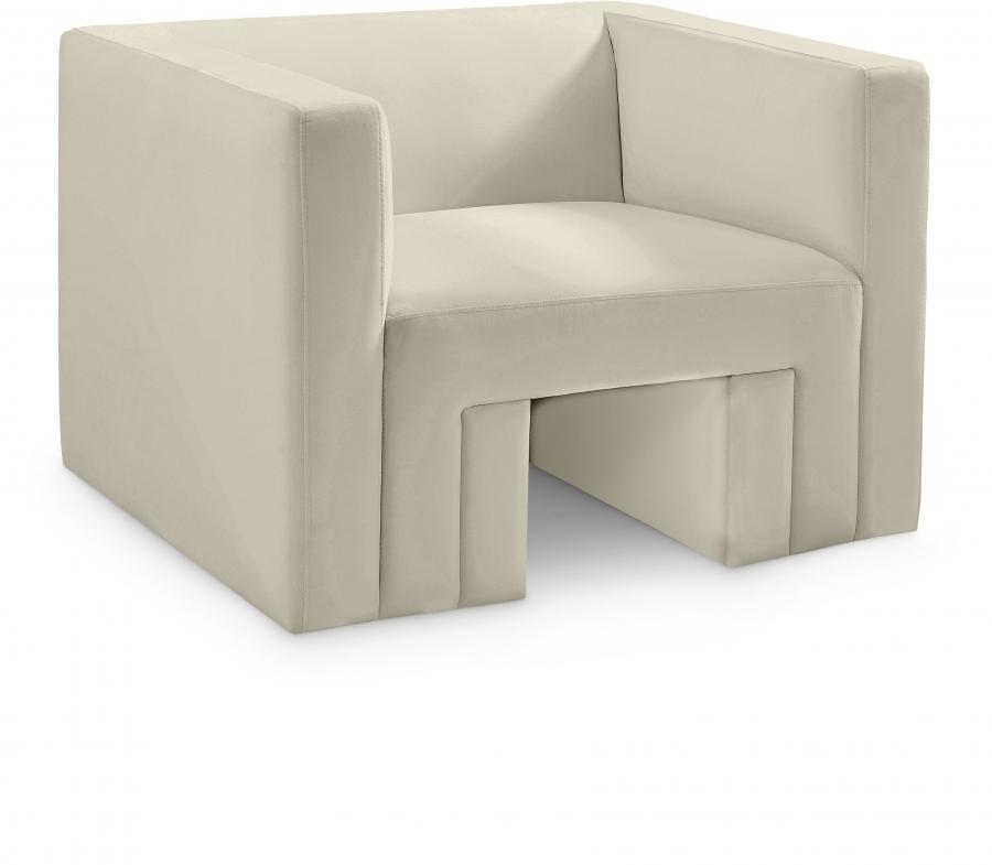 Contemporary Chair Henson Chair 665Cream-C 665Cream-C in Cream Velvet