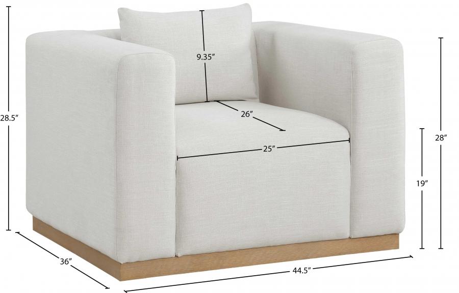 

    
642Cream-S-3PCS Meridian Furniture Living Room Set
