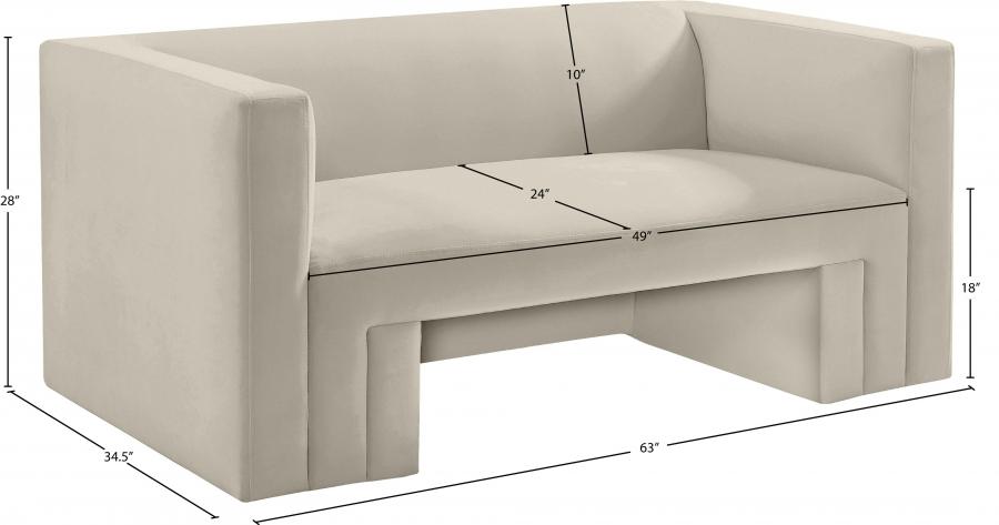 

    
 Order  Contemporary Cream Solid Wood Loveseat Meridian Furniture Henson 665Cream-L
