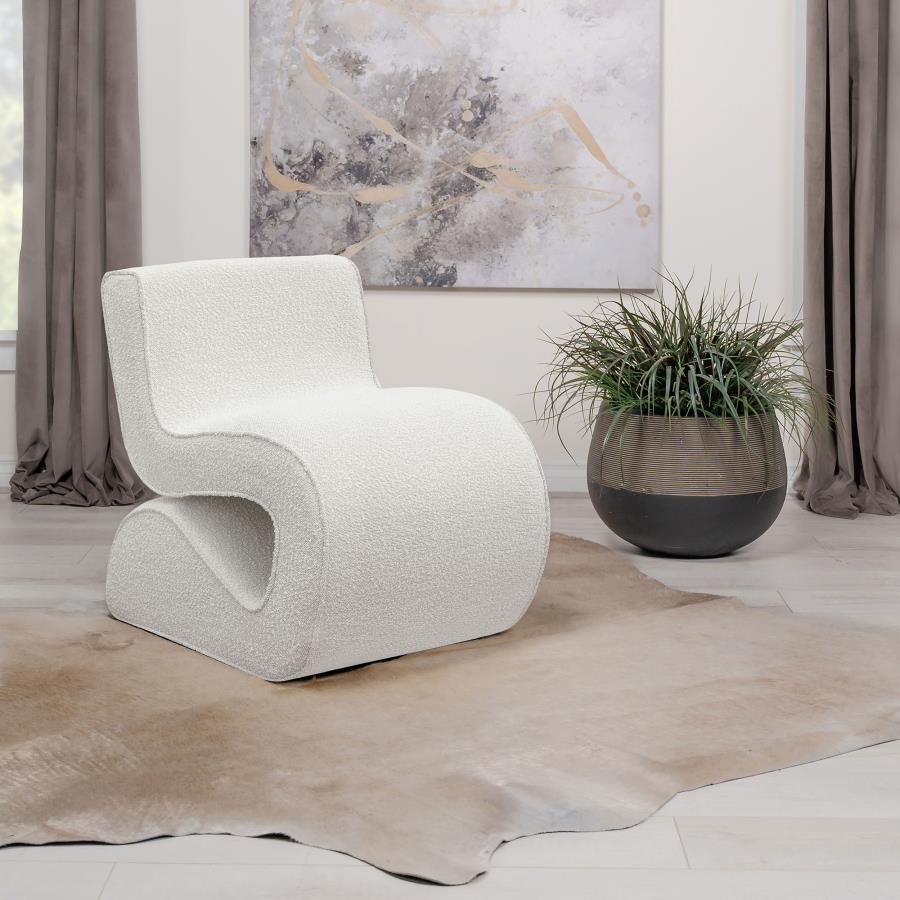 

    
Contemporary Cream Wood Armless Accent Chair Coaster Ronea 903154

